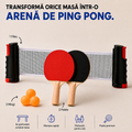 Kit Masă Tenis la tine acasă! 2 palete, fileu adjustabil, 3 mingi