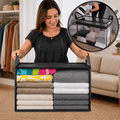 Set 2 Cutii Mari 58x29x31cm Pliabile Transparente cu Mânere si Fermoar