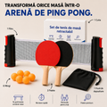 Kit Masă Tenis la tine acasă! 2 palete, fileu adjustabil, 6 mingi + cutie si săculeț!
