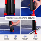 Kit Masă Tenis la tine acasă! 2 palete, fileu adjustabil, 6 mingi + cutie si săculeț!